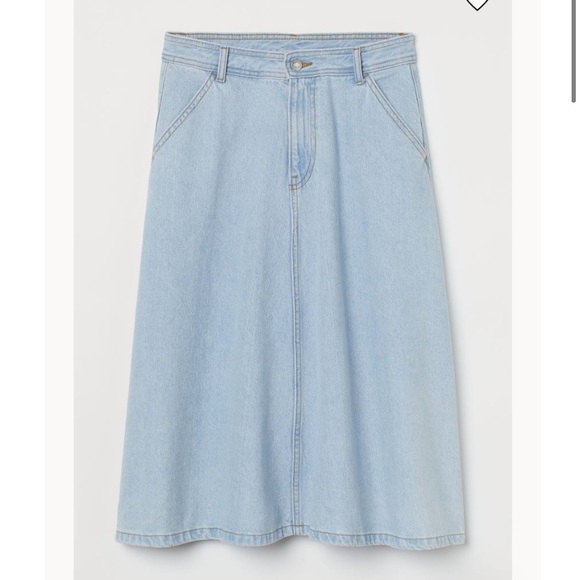 H&M denim midi skirt NWT - Picture 1 of 2